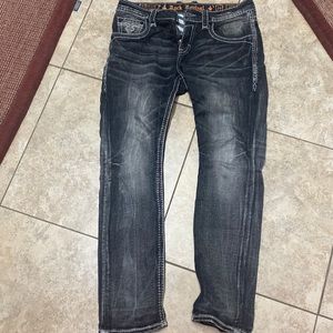 Slight worn rock revival jeans